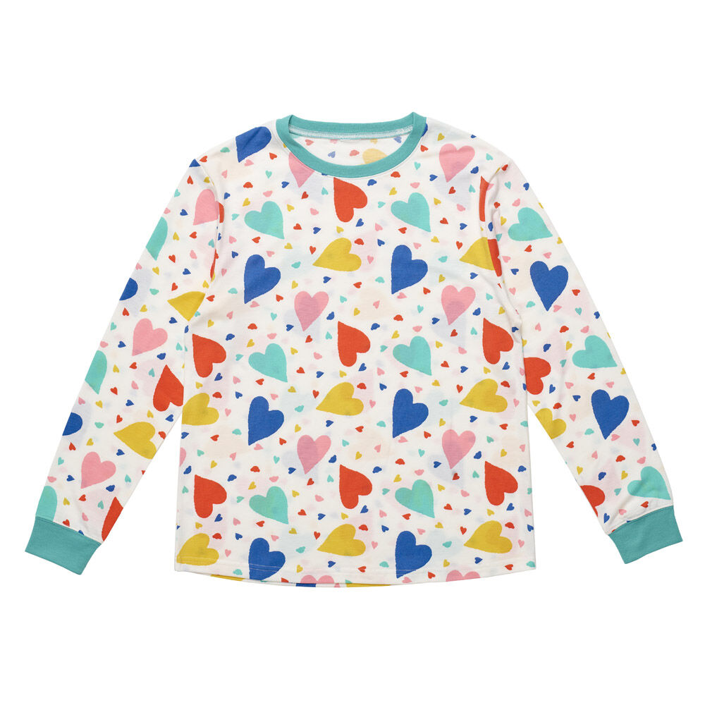 Build-A-Bear Pajama Shop Colorful Hearts Pj Top - Adult - Image 3