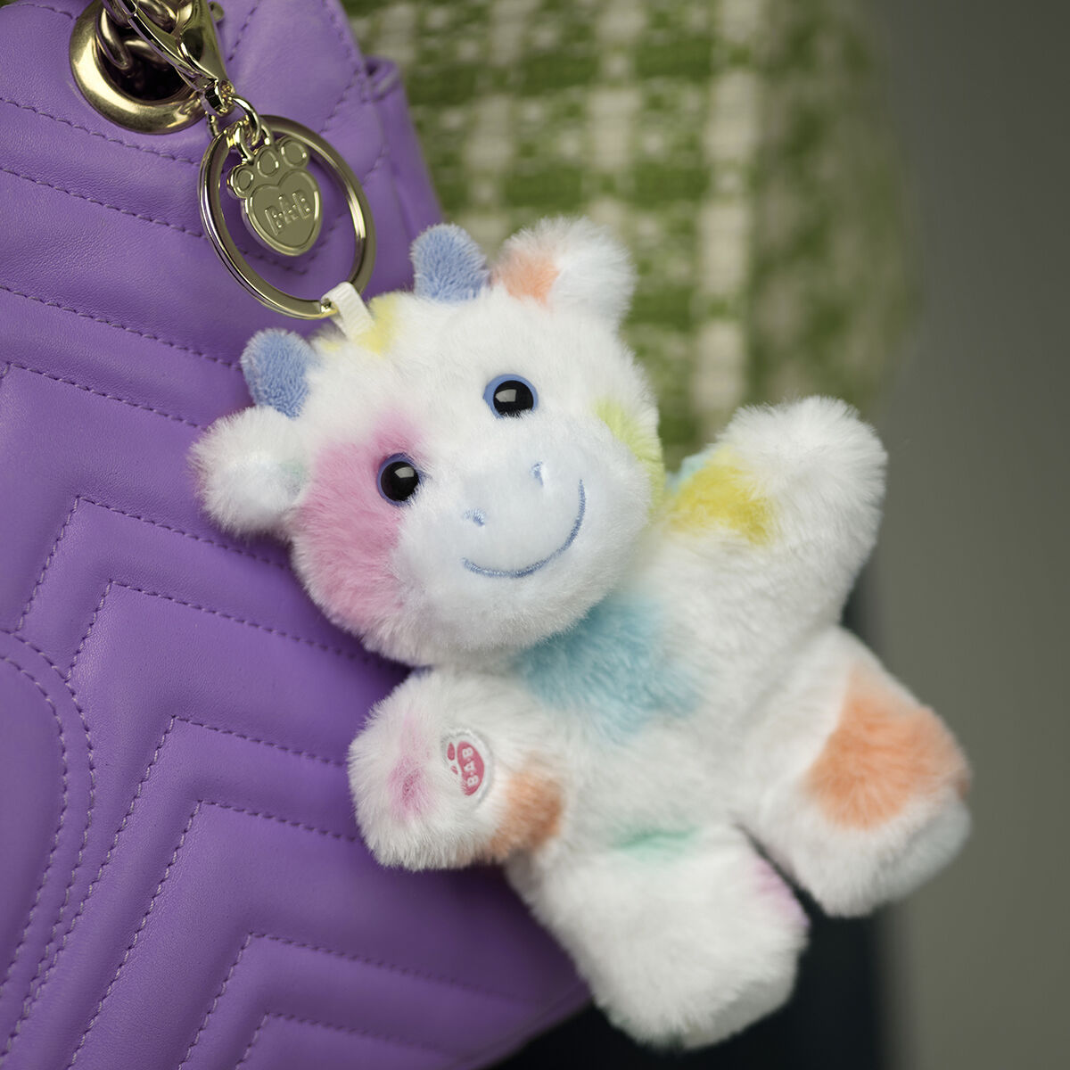 Colorful Splatter Cow Plush Bag Charm - Image 3