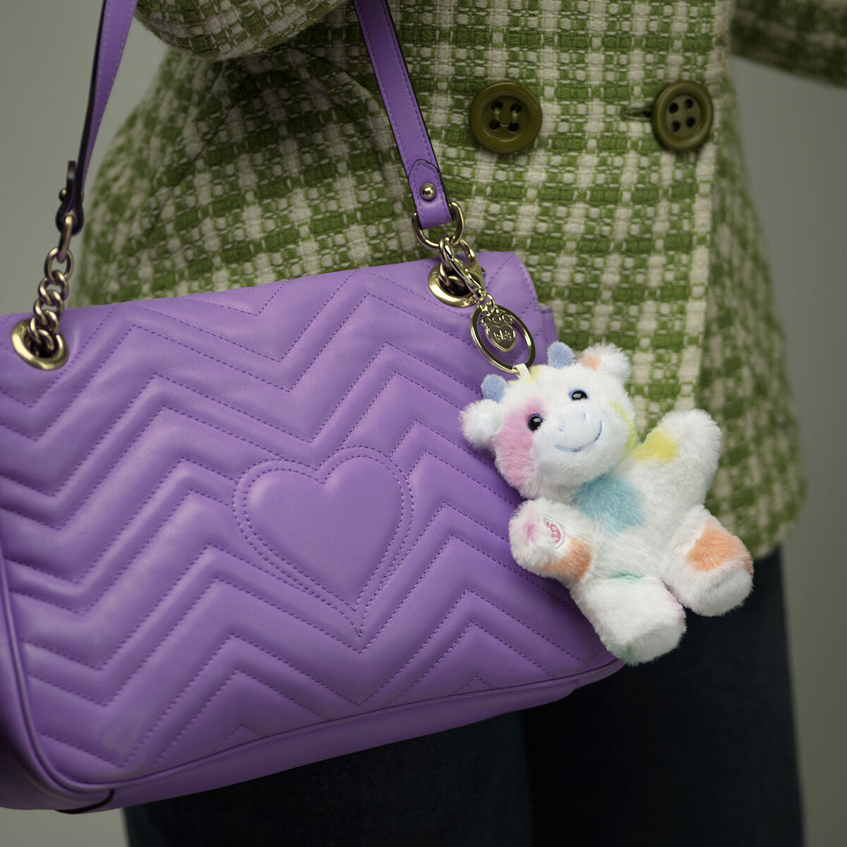 Colorful Splatter Cow Plush Bag Charm - Image 4