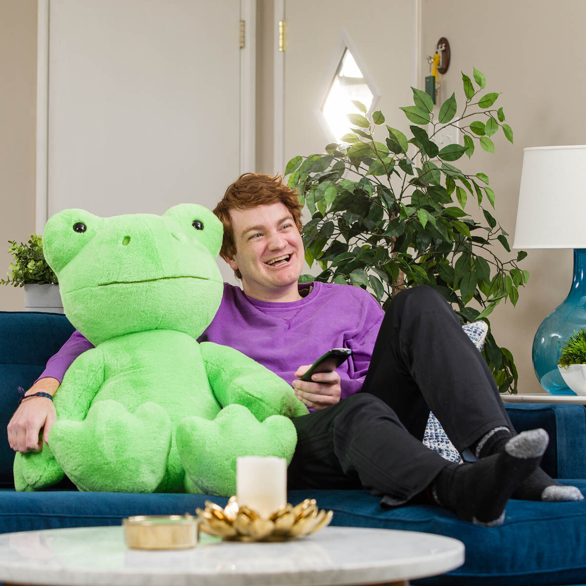 Giant Spring Green Frog Stuffed Animal - Image 4