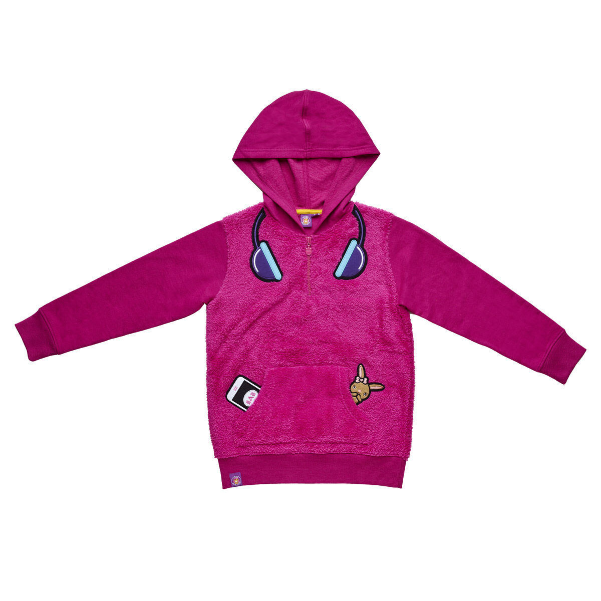 Kabu Pink Half Zip Sherpa Hoodie