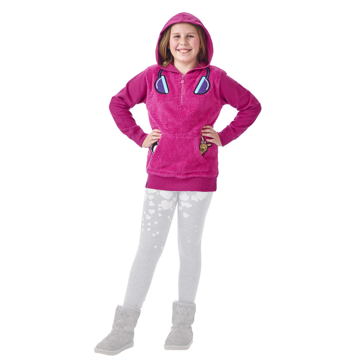 Kabu Pink Half Zip Sherpa Hoodie - Image 2
