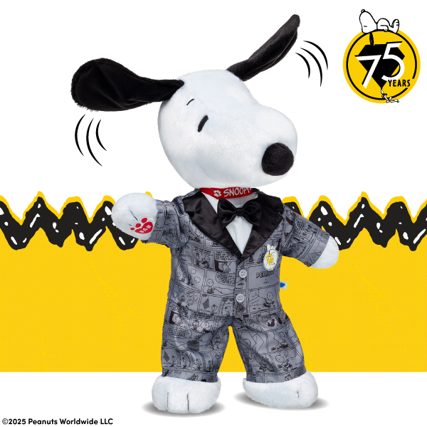 Peanuts Snoopy Plush With Flappy Ears, 75Th Anniversary Suit & Shoes - Image 2