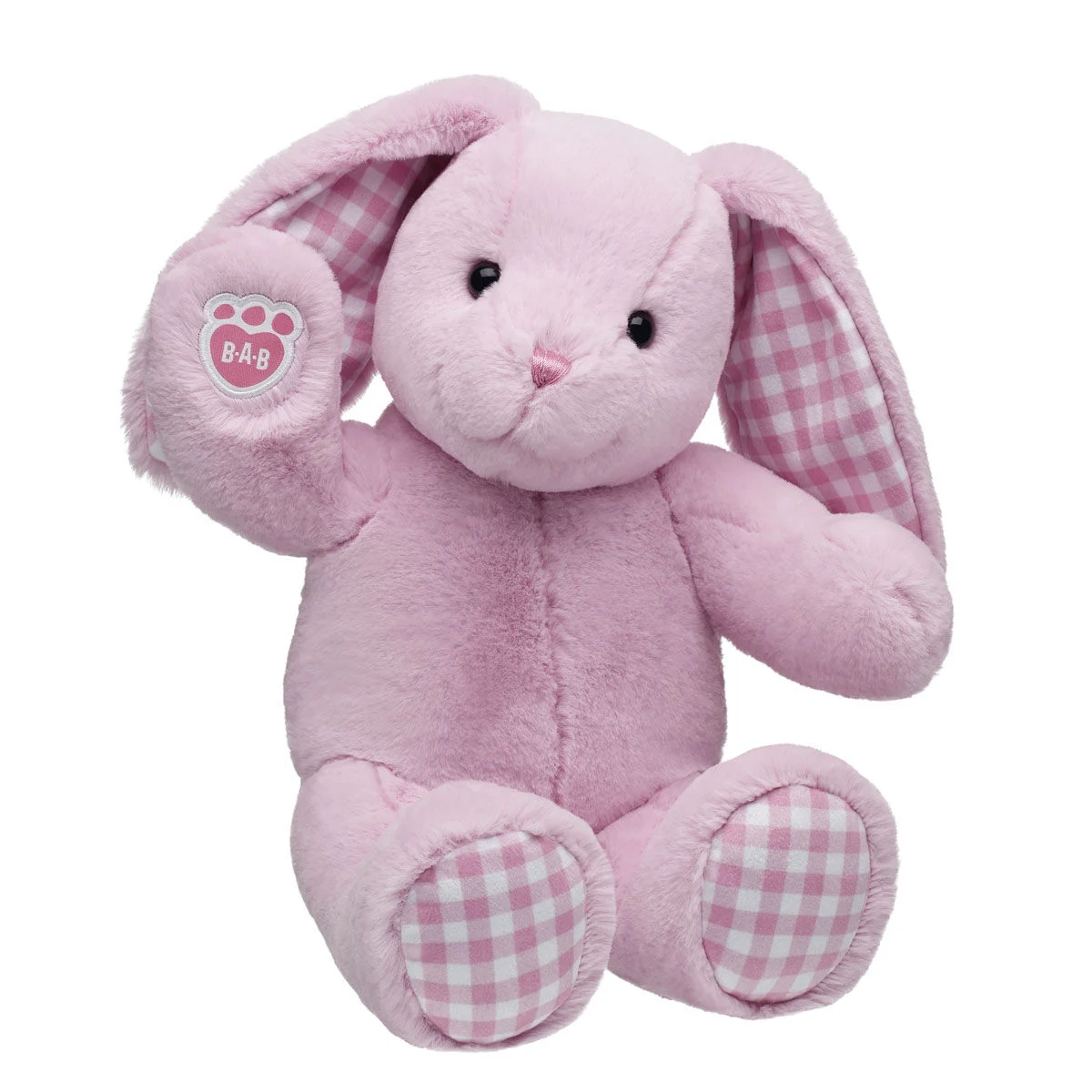 Pink Gingham Pawlette Bunny Plush