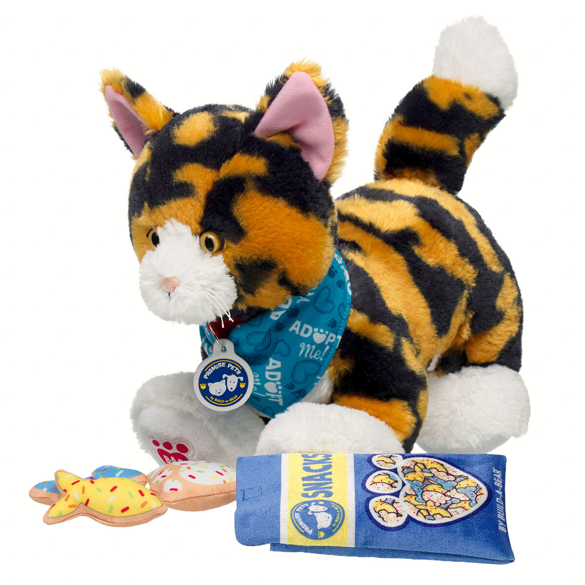 Promise Pets Calico Stuffed Animal Pet Snacks Gift Set