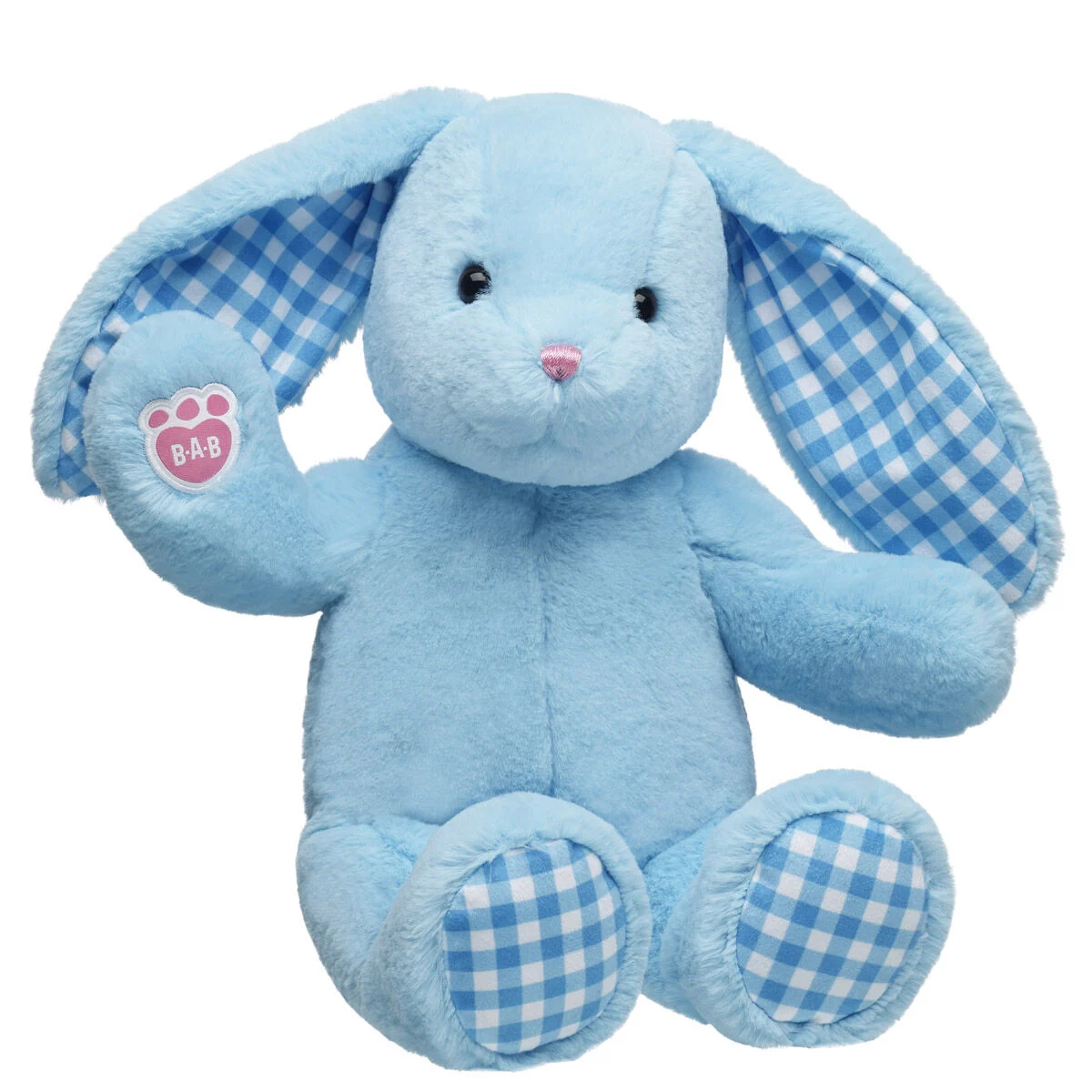 Blue Gingham Pawlette Bunny Plush