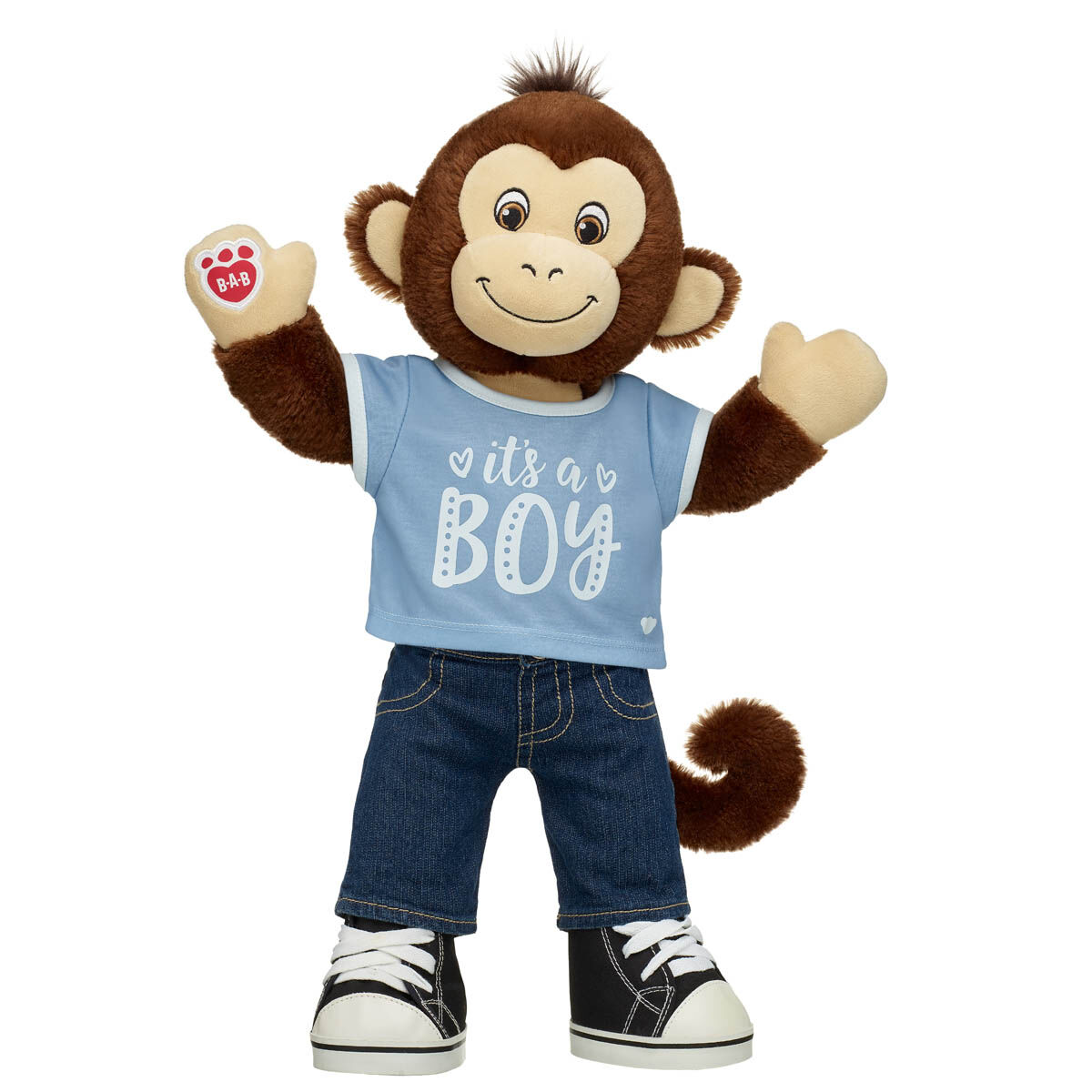 Smiley Monkey Stuffed Animal "It's A Boy" Gift Set