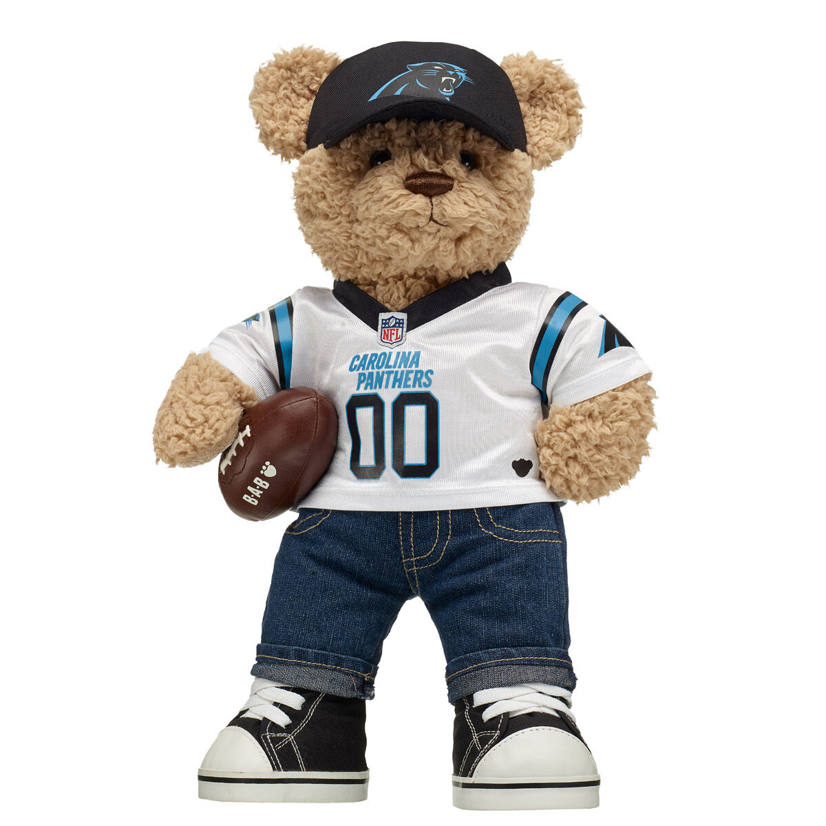 Timeless Teddy Bear Carolina Panthers Football Gift Set