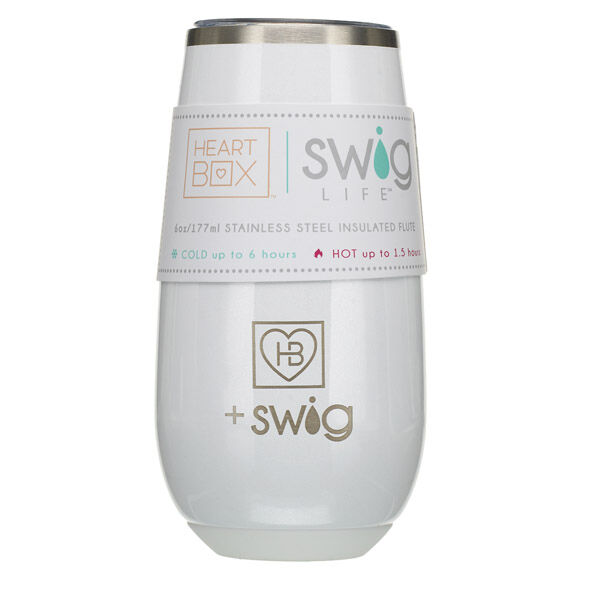 6 Oz. Heartbox X Swig Life White Stemless Flute - Image 4