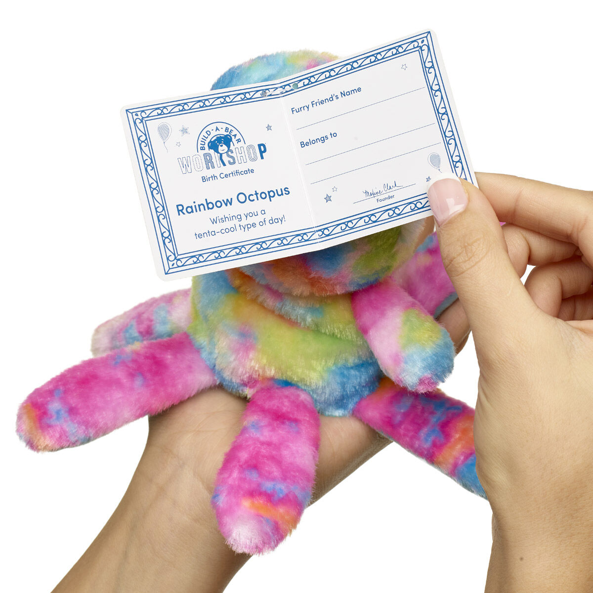Build-A-Bear Mini Beans Rainbow Octopus Stuffed Animal - Image 2