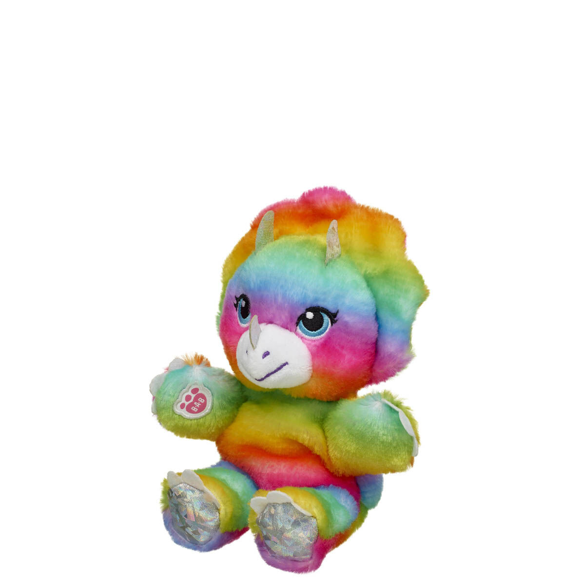 Build-A-Bear Mini Beans Rainbow Triceratops Plush