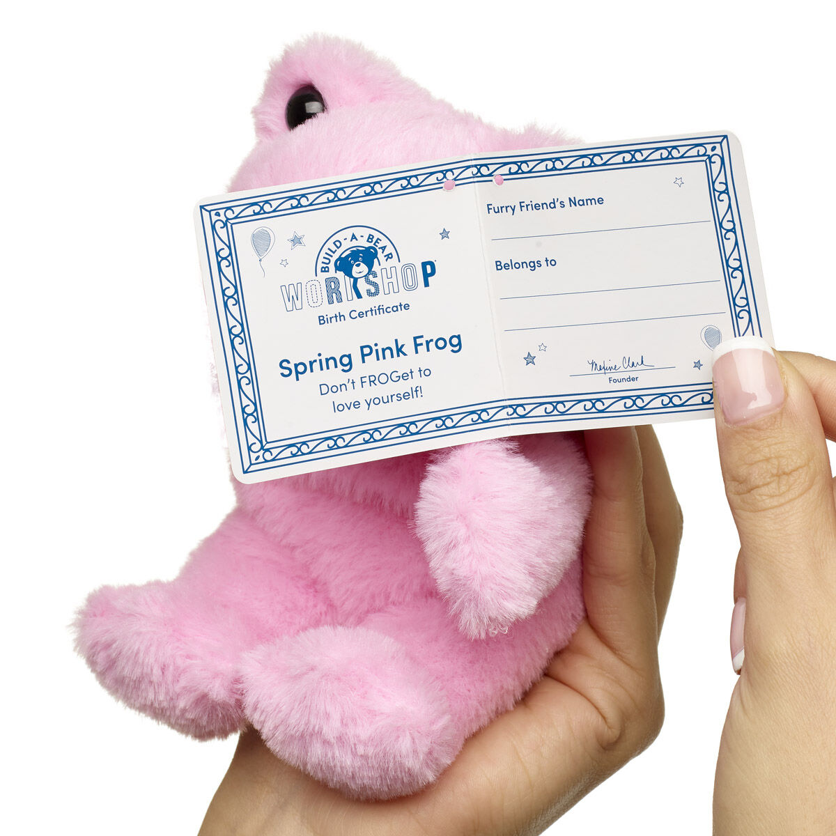 Build-A-Bear Mini Beans Spring Pink Frog Stuffed Animal - Image 2