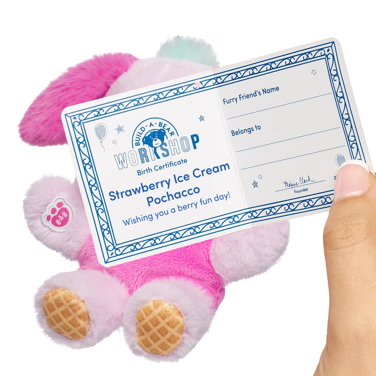 Build-A-Bear Mini Beans Strawberry Ice Cream Pochacco Plush - Image 2
