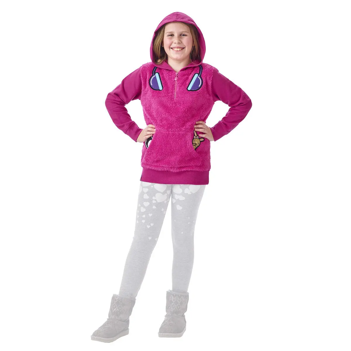 Kabu Pink Half Zip Sherpa Hoodie - Image 2