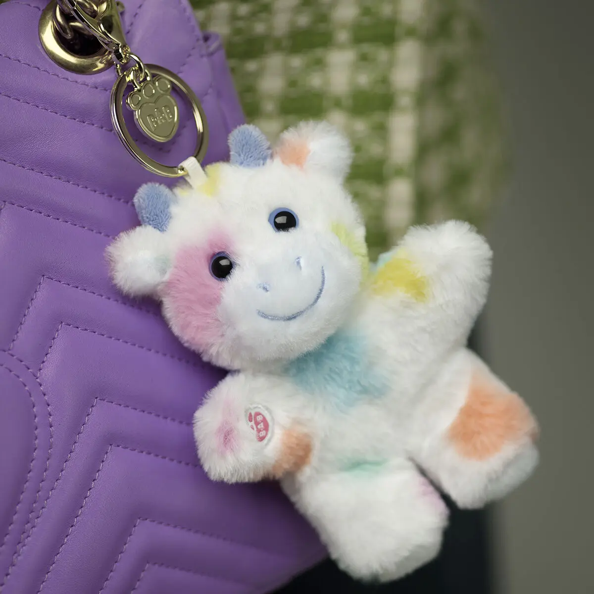 Colorful Splatter Cow Plush Bag Charm - Image 3
