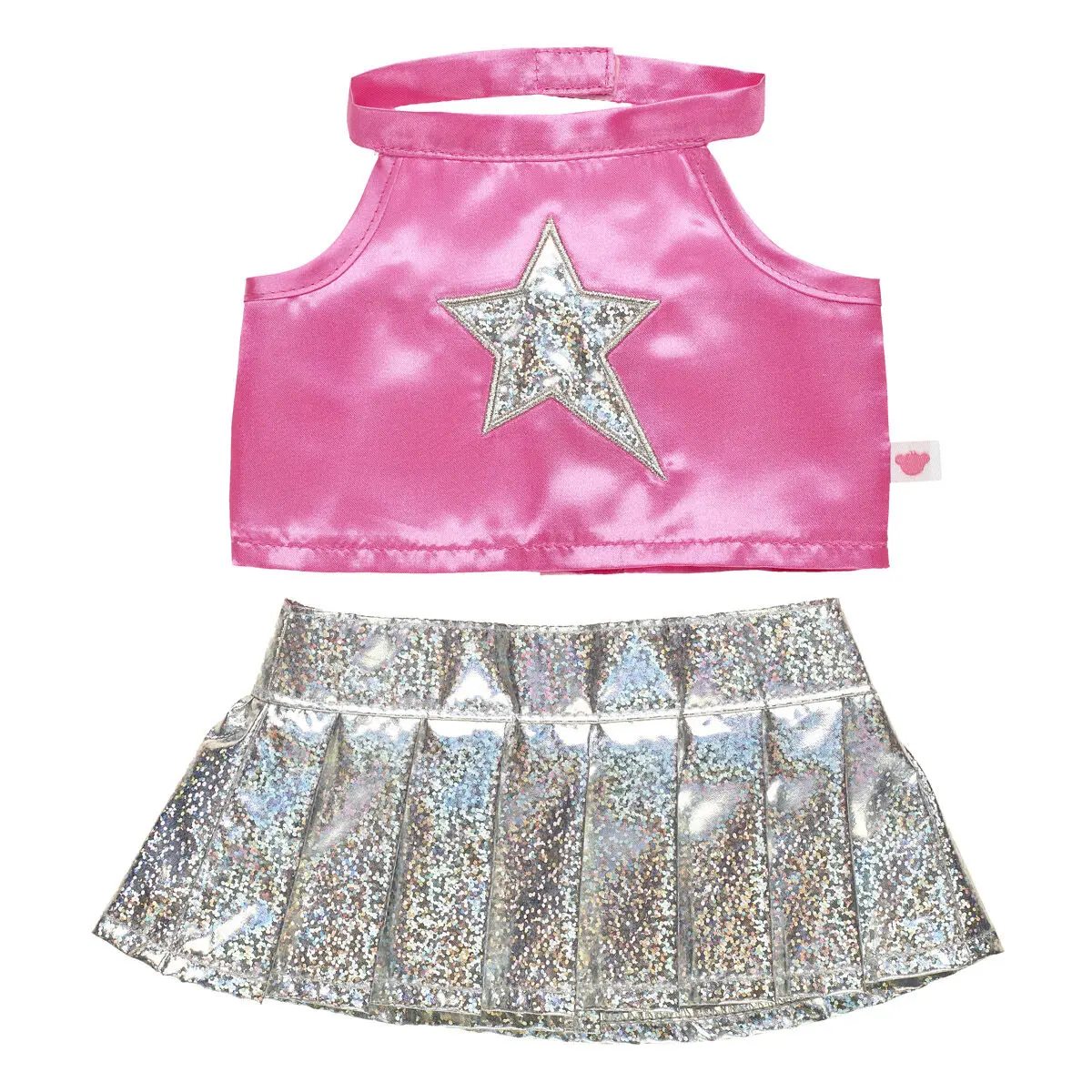 Silver Pleated Skirt Set