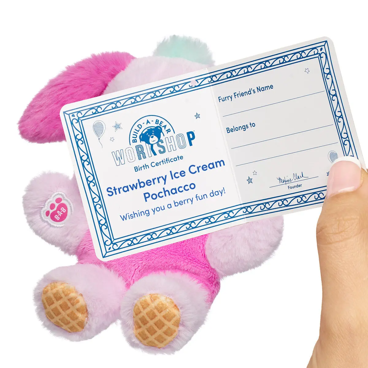 Build-A-Bear Mini Beans Strawberry Ice Cream Pochacco Plush - Image 2