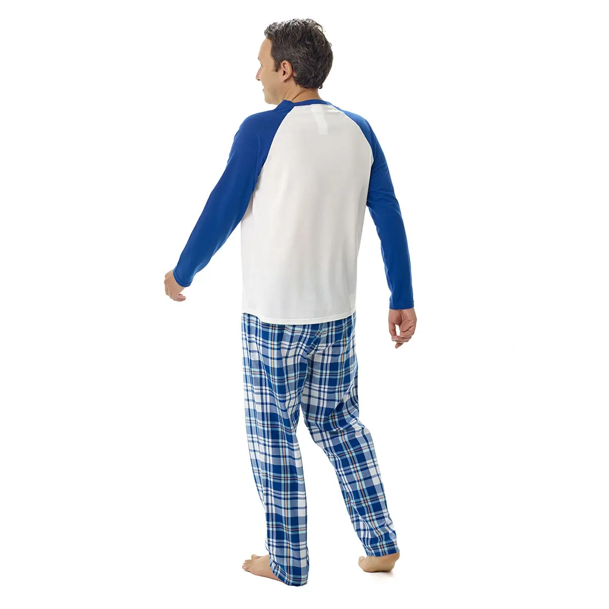 Build-A-Bear Pajama Shop Blue Plaid Pants - Adult - Image 4