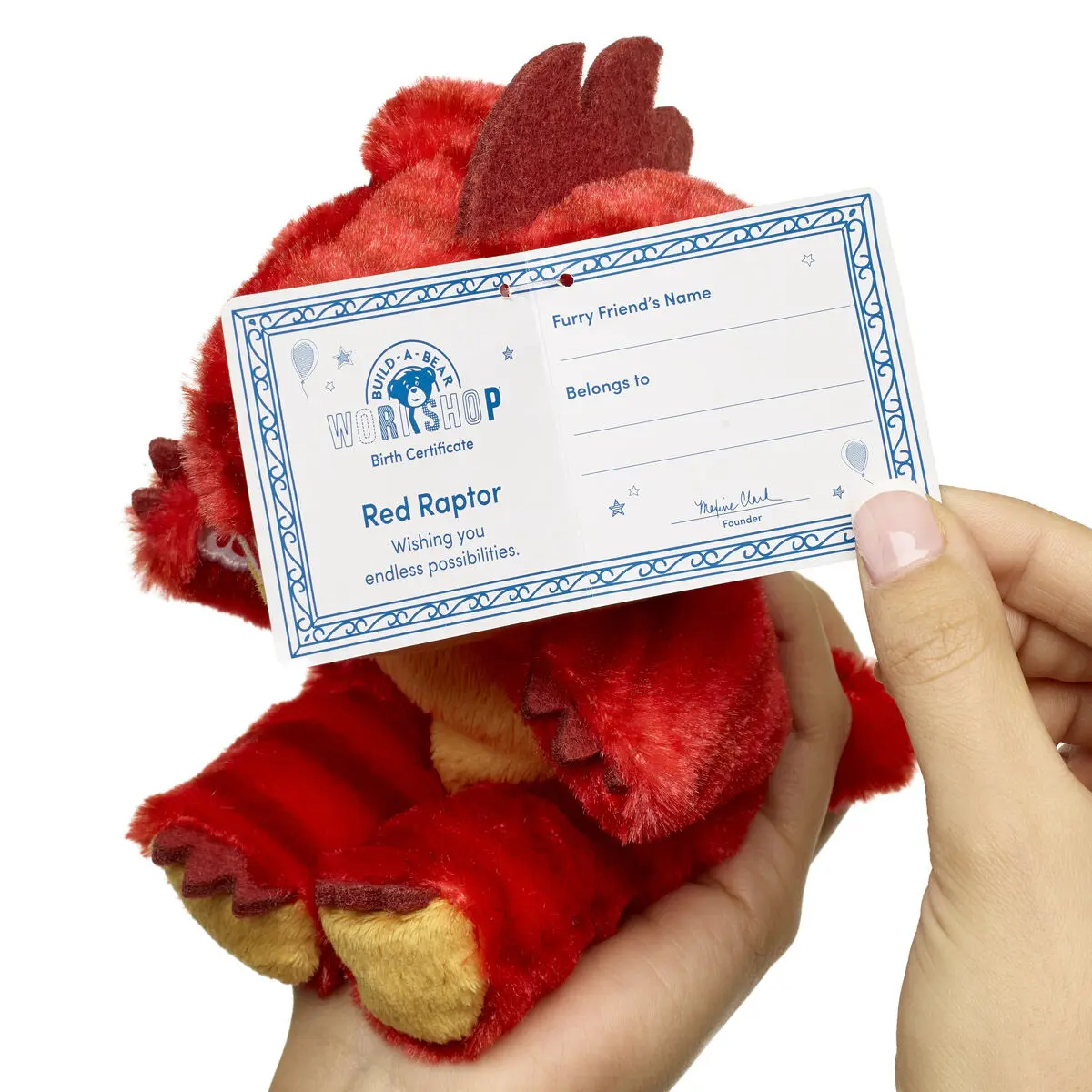 Build-A-Bear Mini Beans Red Raptor Plush - Image 2