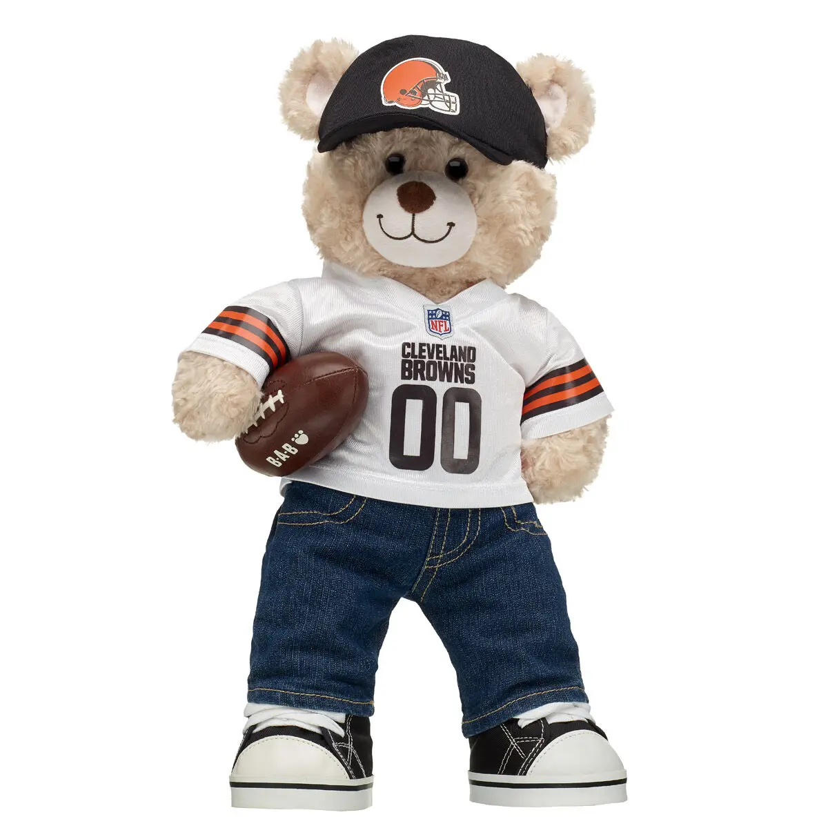 Happy Hugs Teddy Bear Cleveland Browns Fan Hat And Football Gift Set