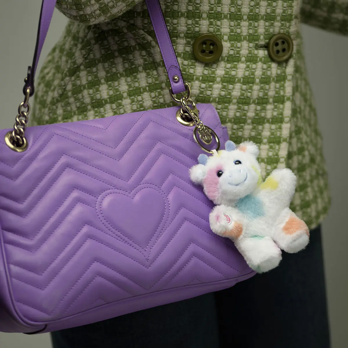 Colorful Splatter Cow Plush Bag Charm - Image 4