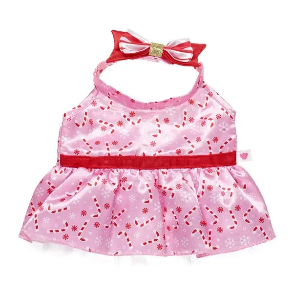 Pink Candy Cane Print Dress