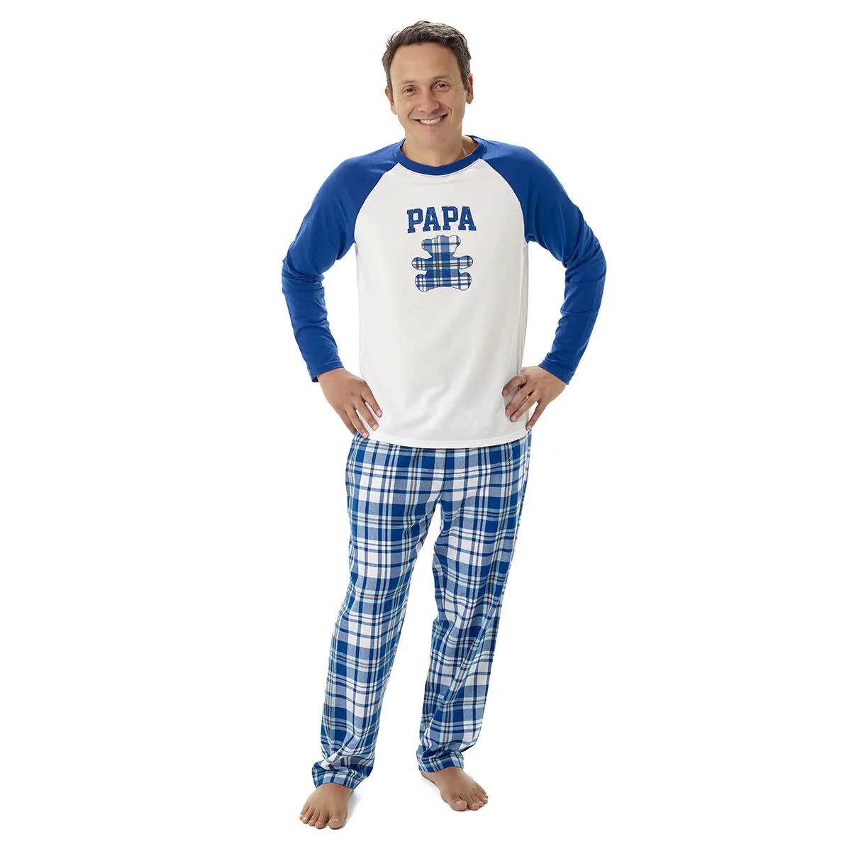 Build-A-Bear Pajama Shop Blue Plaid Pants - Adult - Image 3