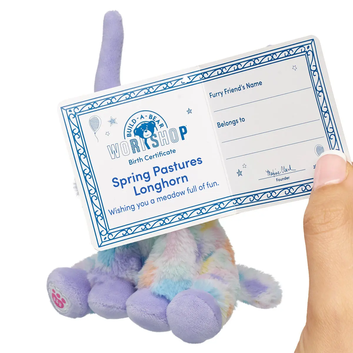 Build-A-Bear Mini Beans Spring Pastures Longhorn Stuffed Animal - Image 2