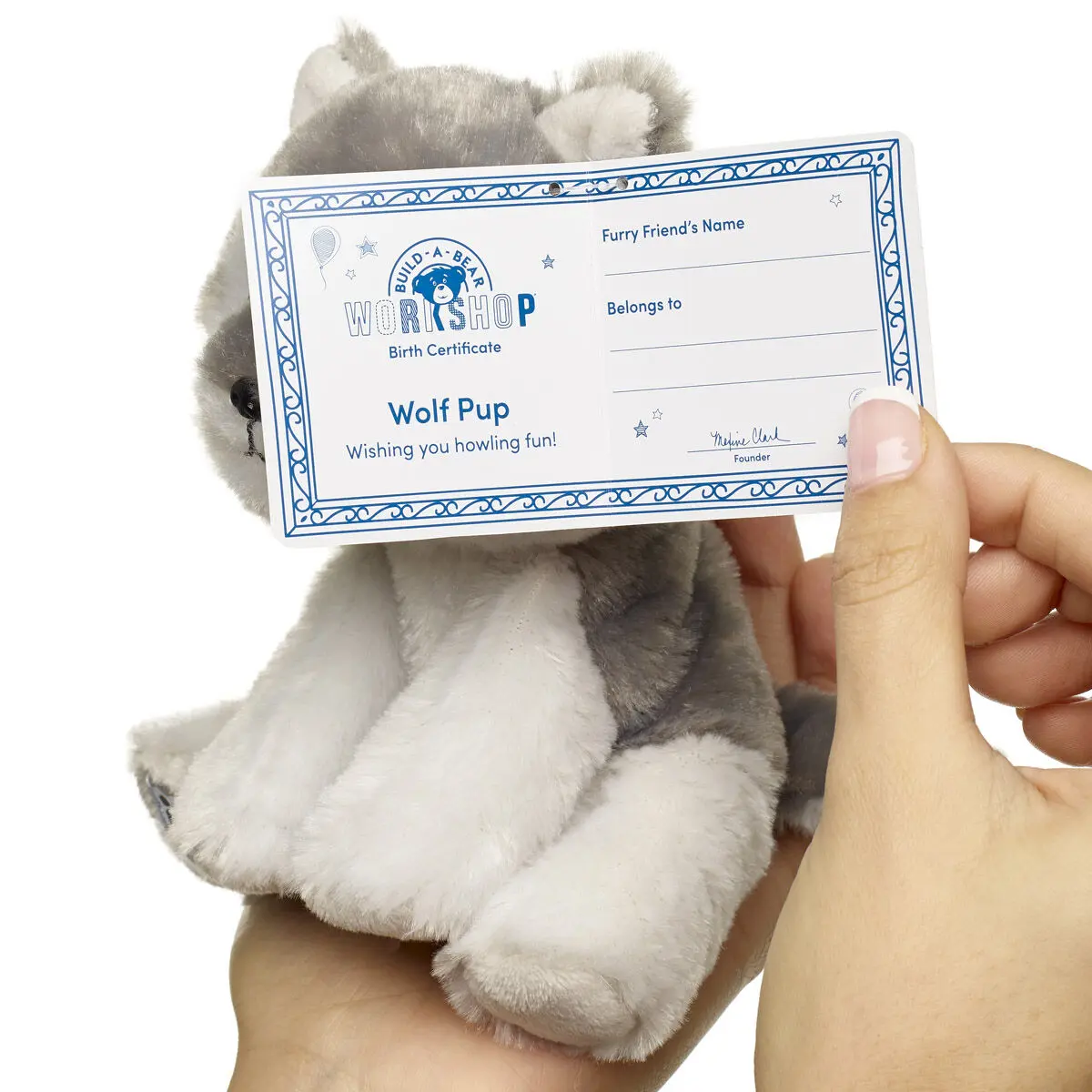 Build-A-Bear Mini Beans Wolf Pup Stuffed Animal - Image 2