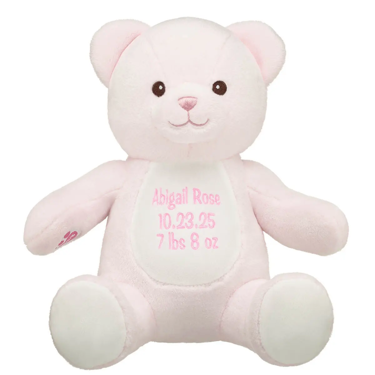 Personalized Embroidered Baby Pink Teddy Bear - Image 2