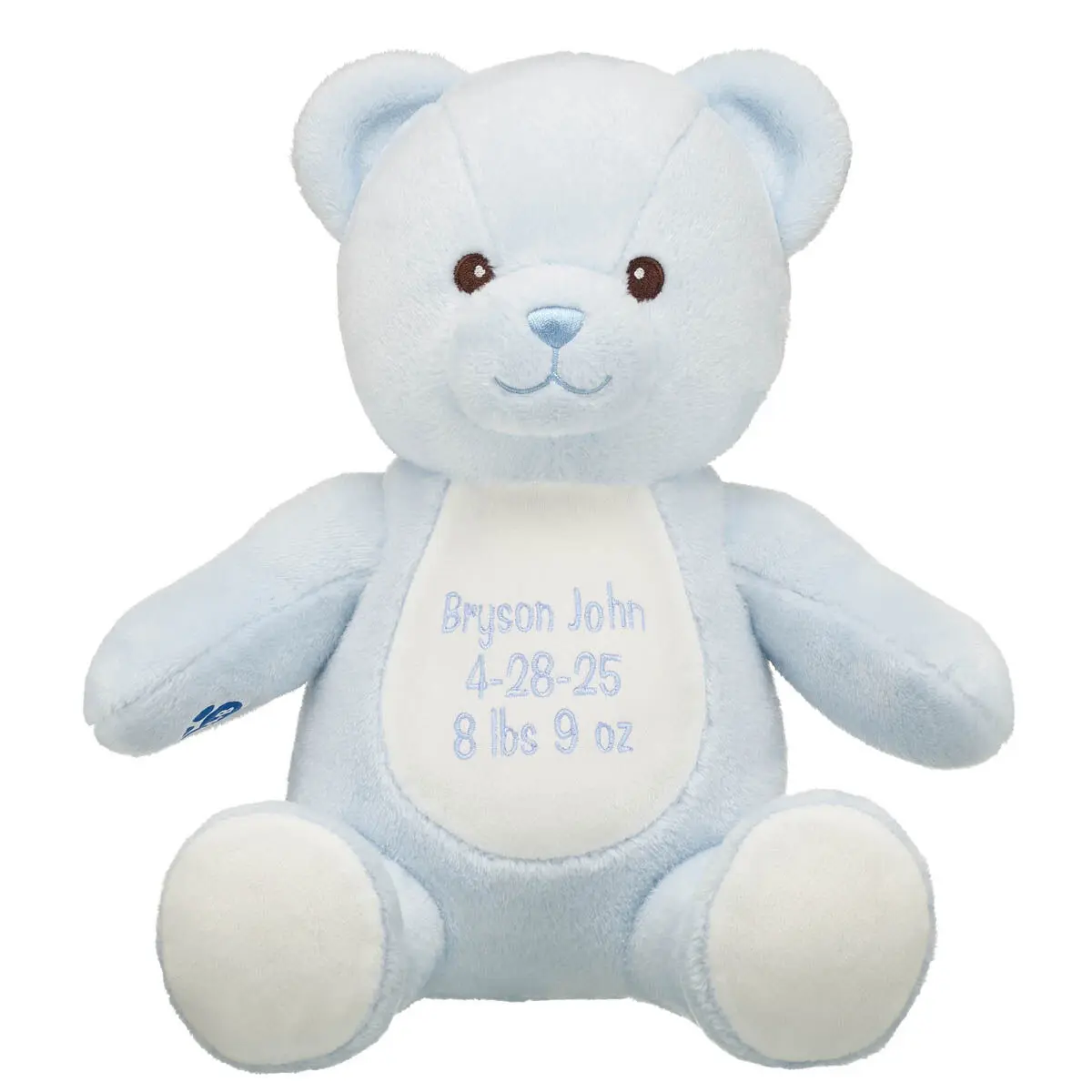 Personalized Embroidered Baby Blue Teddy Bear - Image 2