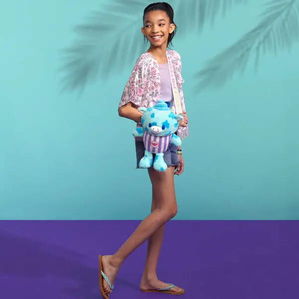 Blue Raspberry Cow Slushie Plushie With Carrying Strap - Image 2