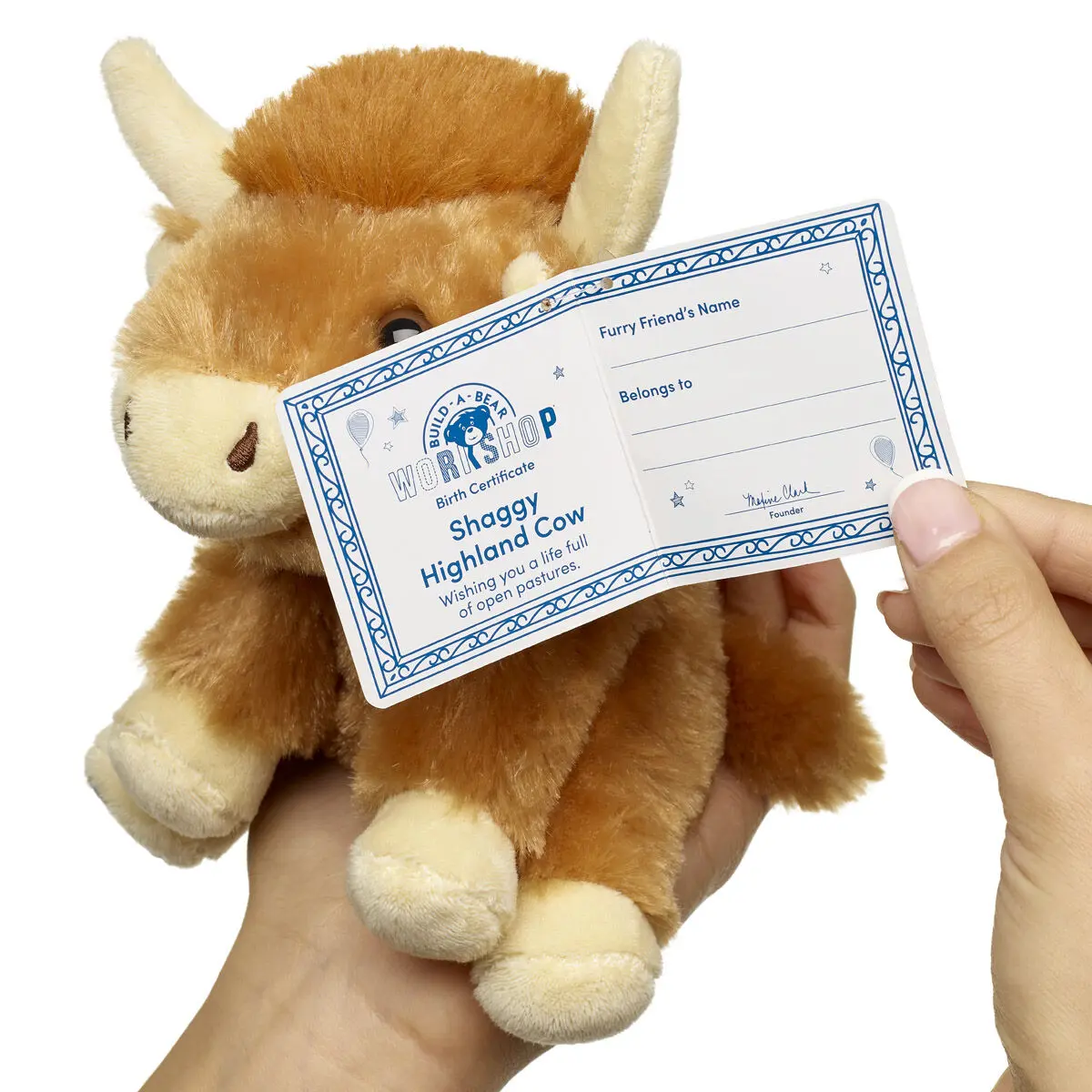 Build-A-Bear Mini Beans Shaggy Highland Cow Stuffed Animal - Image 2